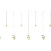 LED-Lichtervorhang mit Sternen u. Mond 120 LEDs Warmweiß Transparentes Kabel 7 m