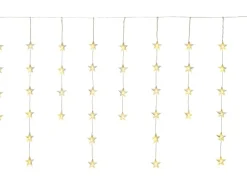 LED-Lichtervorhang mit Sternen 40 LEDs Warmweiß Transparentes Kabel 6,4 m