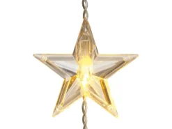 LED-Lichtervorhang mit Sternen 40 LEDs Warmweiß Transparentes Kabel 6,4 m