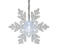 LED-Lichtervorhang Schneeflocke 100 LEDs Kaltweiß Transparentes Kabel 6,9 m