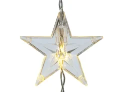 LED-Lichtervorhang Sterne 64 LEDs Warmweiß Transparentes Kabel 7,5 m