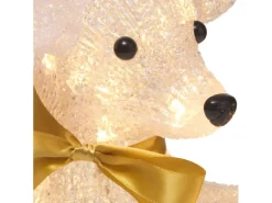 LED-Rentier 37 cm Weiß-Gold-Schwarz