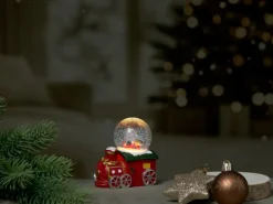 LED-Schneekugel Weihnachten Polyresin 4-fach sortiert