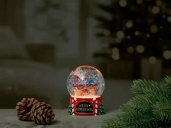 LED-Schneekugel Weihnachten Polyresin 4-fach sortiert