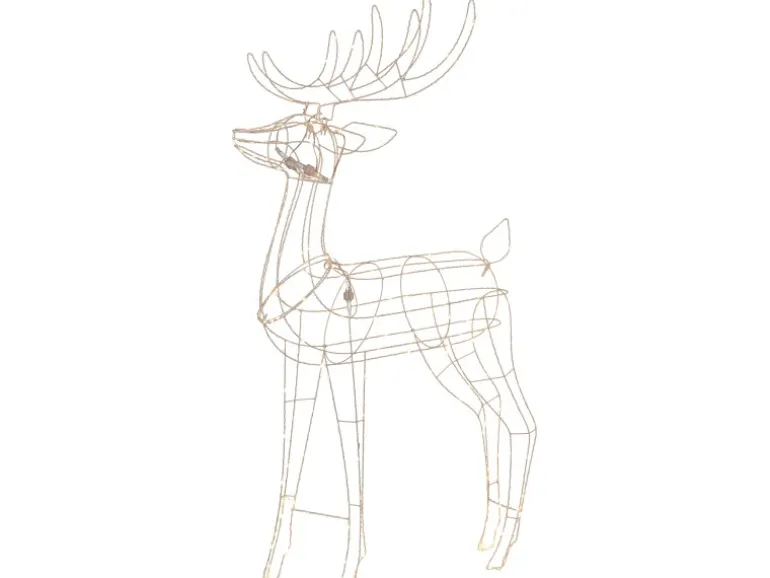 LED-Silhouette Rentier 110 cm Metall Transparent