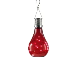 LED-Solar-Pendelleuchte Glühbirne Rot