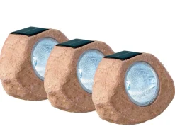 LED-Solarstein Varallo 3er-Set Braun