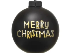 LED-Weihnachtskugel Merry Christmas Schwarz