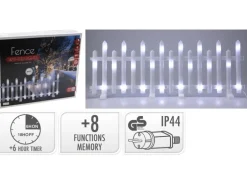 LED-Zaunlicht-Set 356 mm x 10 mm x 244 mm Kaltweiß 8-teilig
