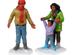 Lemax Weihnachtsdekoration 2er-Set Eislaufende Familie