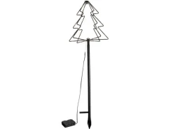 Lex 80 cm LED Gartenfigur Baum aus Metall Lichterbaum Batterie Leuchtbaum In-Outdoor