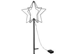 Lex 75 cm LED Gartenfigur Stern Metall Lichterstern Batterie Leuchtstern In-Outdoor