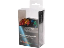 Lex 30er LED Batterie Kugelkette Lichterkette Bunt Kugeln Batterie Beleuchtung