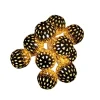Lex 10er LED Kugel Lichterkette Batteriekette Weihnachten Beleuchtung Deko Gold