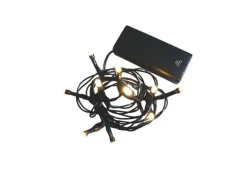 Lex 10er LED Outdoor Lichterkette Batteriekette Weihnachten Warmweiß Beleuchtung Deko