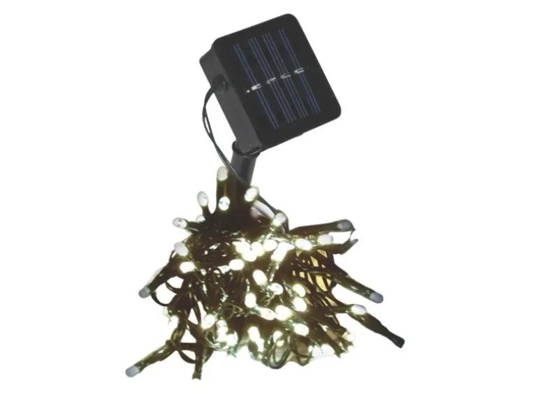 Lex 50er Solar LED Lichterkette Innen Außen Gartenbeleuchtung Party Outdoor Weiß