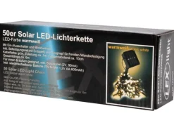 Lex 50er Solar LED Lichterkette Innen Außen Gartenbeleuchtung Party Outdoor Warmweiß