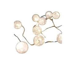 Lex LED Kugellichterkette Acrylkugel Batterie Weihnachtsdeko 10 LEDs Warmweiß Timer