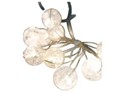 Lex LED Kugellichterkette Acrylkugel Batterie Weihnachtsdeko 10 LEDs Warmweiß Timer