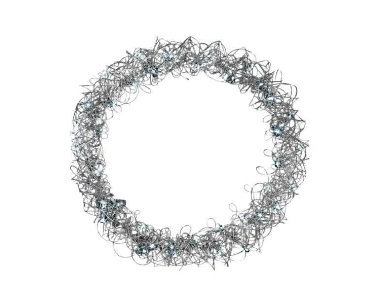 Lex LED Metallkranz Ø 30 cm Feinmaschig Weihnachtskranz Lichterkette Batterie Deko Weiß