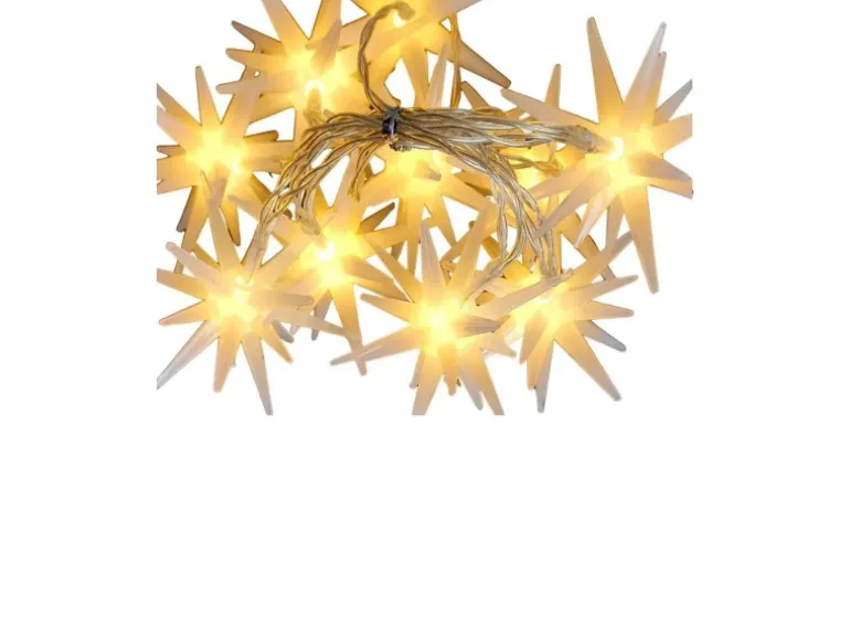 Lex Lichterkette Leuchtsterne Sternlichterkette Innen Batterie Warmweiß