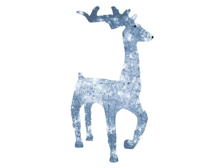 Lex XXL LED Acryl Hirsch Weihnachtsfigur 120cm Beleuchtet Weihnachtsdeko Außen & Innen Kaltweiß