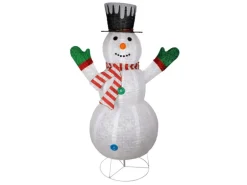 Lex XXXL LED Weihnachtsfigur 180 cm Schneemann Figur Beleuchtet Weihnachtsdeko Timer