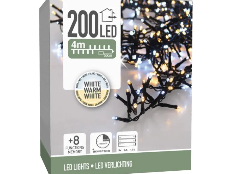 Lichterkette mit 200 LEDs 4 m Mehrfarbig