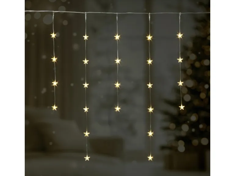 Lichtervorhang Sterne Warmweiß 40 LEDs