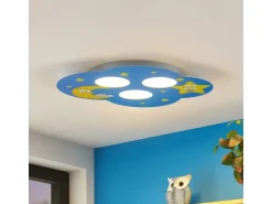Lindby Deckenlampe Thorke 9950945 Dimmbar in Blau aus Metall 3-flammig GX53 Kinderzimmerleuchte
