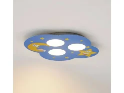 Lindby Deckenlampe Thorke 9950945 Dimmbar in Blau aus Metall 3-flammig GX53 Kinderzimmerleuchte