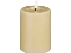Luca Lighting Kerze Taupe 10 cm x 7,5 cm LED mit Timer Warm Weiß