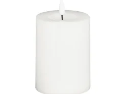 Luca Lighting Kerze Weiß 10 cm x 7,5 cm LED mit Timer Warm Weiß
