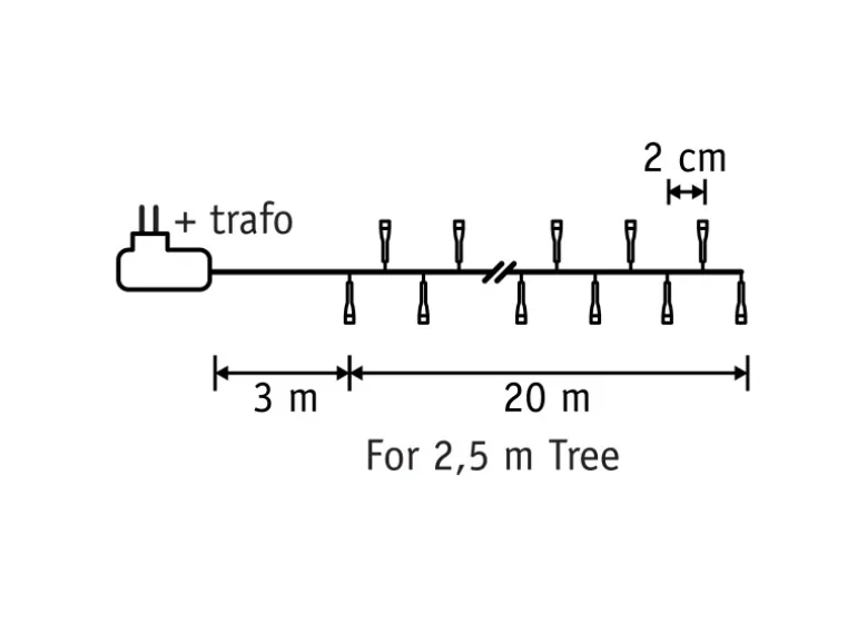 Luca Lighting Lichterkette Warm Weiß 1.000 LED 8 Funktionen 2.000 cm