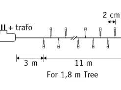 Luca Lighting Lichterkette Warm Weiß 550 LED 8 Funktionen 1.100 cm