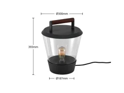 Lucande Larkyn 9617052 Spritzwassergeschützt Modern in Schwarz aus Aluminium 1-flammig E27