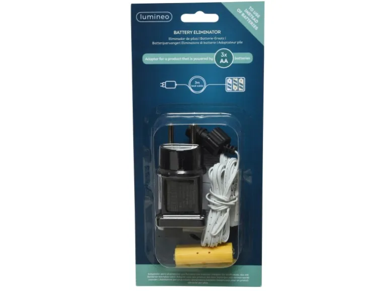 Lumineo Batterie-Ersatz für Lichterketten & Leuchten mit 3 x AA Batterien 300 cm