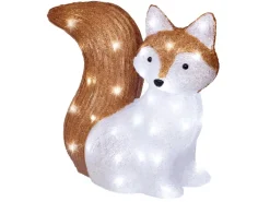 Lumineo Leuchtfigur Fuchs 60 LEDs Kaltweiß 20 cm x 36 cm x 37 cm Weiß