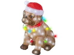 Lumineo Leuchtfigur Hund 100 LEDs Kaltweiß 34 cm x 24 cm x 42 cm Braun