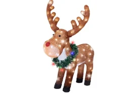 Lumineo Leuchtfigur Rentier 100 LEDs Kaltweiß 36 cm x 45 cm x 58 cm Braun