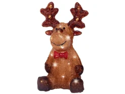 Lumineo Leuchtfigur Rentier 30 LEDs Kaltweiß 15 cm x 17 cm x 28 cm Braun