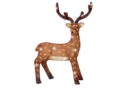 Lumineo Leuchtfigur Rentier 150 LEDs Kaltweiß 25 cm x 66 cm x 86 cm Braun