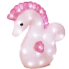 Lumineo Leuchtfigur Seepferdchen 40 LEDs Kaltweiß 35 cm x 19,5 cm x 36,5 cm Rosa