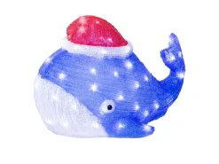 Lumineo Leuchtfigur Wal 60 LEDs Kaltweiß 45,5 cm x 31,5 cm x 30 cm Blau