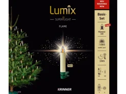 Lumix Christbaumkerzen Superlight Flame 12er-Basis-Set m. Fernbedienung Warmweiß