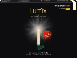 Lumix Mini Christbaumkerzen Elfenbein 6 warmweiße Kerzen Erweiterungs-Set innen