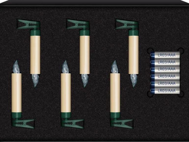 Lumix Mini Christbaumkerzen Elfenbein 6 warmweiße Kerzen Erweiterungs-Set innen