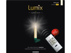 Lumix Mini Christbaumkerzen Elfenbein 12 warmweiße Kerzen Basis-Set innen