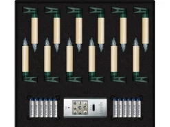 Lumix Mini Christbaumkerzen Elfenbein 12 warmweiße Kerzen Basis-Set innen