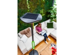 Lutec LED-Solar-Außenstehleuchte Poppy Anthrazit-Grün 190 x 47,5 x 45,5 cm